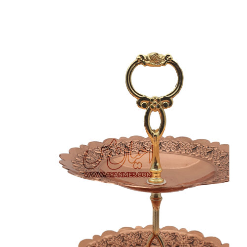 3tabaghe3 شیرینی و شکلات خوری پذیرایی 3 طبقه مسی طرح رز