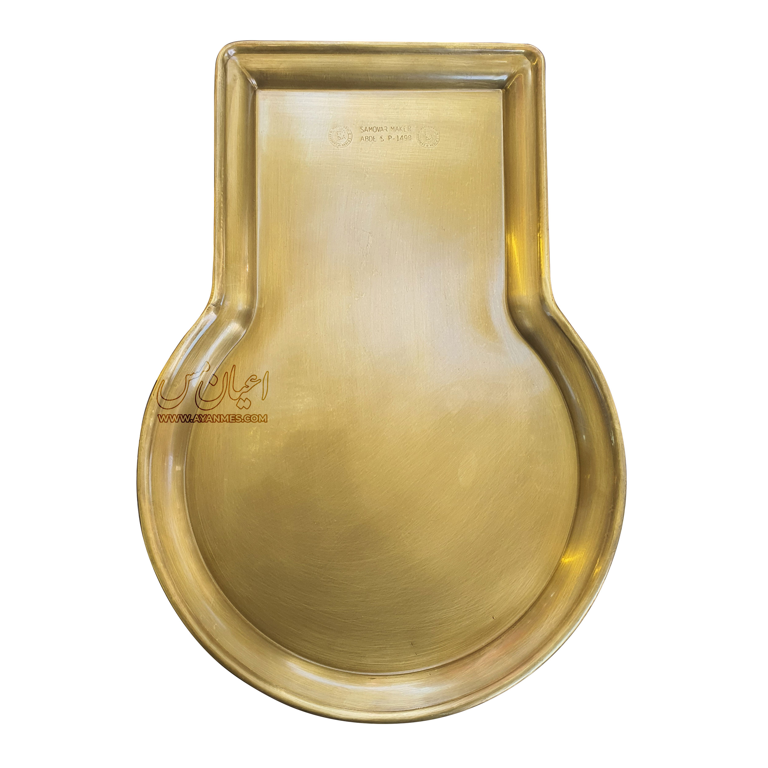 antique سینی زیر سماوری برنجی طرح روسی