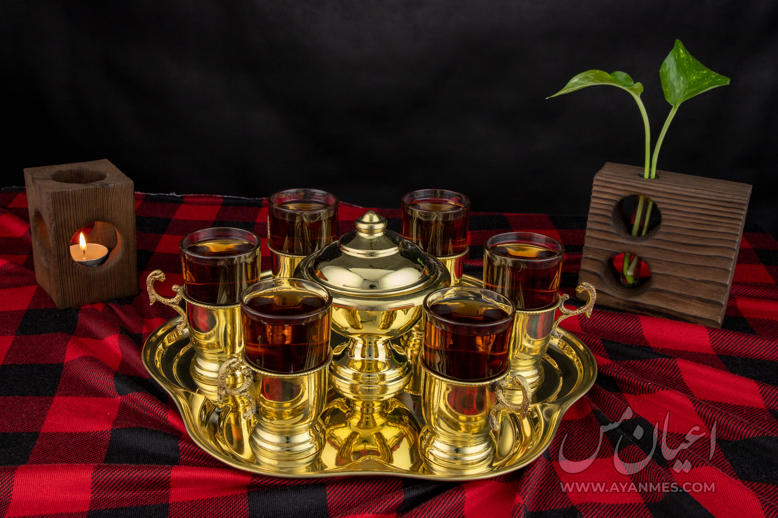 _MG_6205 سرویس چای خوری برنجی طلایی